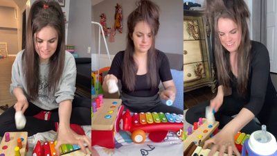 Hard rocking mum plays Rage Against The Machine and System Of A Down on baby instruments for her toddler – and it's straight up adorable