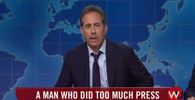 Jerry Seinfeld did a funny SNL Weekend Update cameo as A Man Who Did Too Much Press
