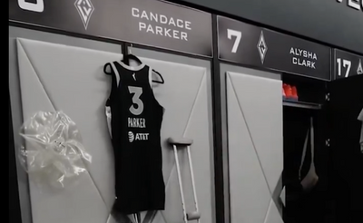 The Aces set up a joke shrine to Candace Parker on her old locker to celebrate her retirement