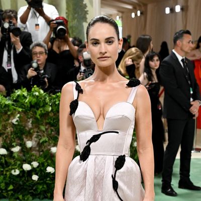 Lily James's can thank this £5.50 product for her elegant slicked back bun at the Met Gala 2024