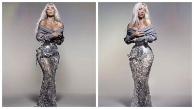 Met Gala 2024: Kim Kardashian shows off her TINY wait in silver corset gown
