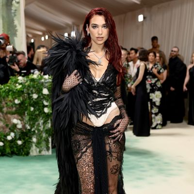 Dua Lipa's 2024 Met Gala Look Features Lace, Lingerie, and Lots of Diamonds