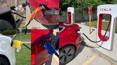 You Can Put A Wet Towel On A Tesla Supercharger Handle To Get Faster Charging Speeds