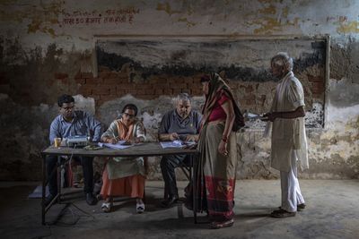 Modi votes in home state as mammoth India election hits half-way mark