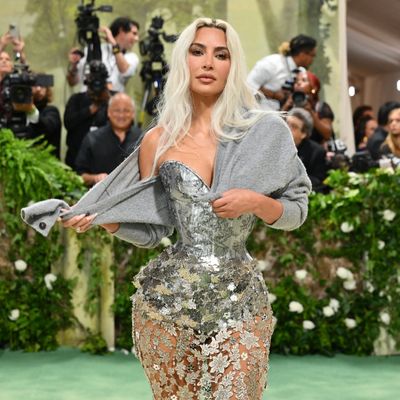 Turns Out Kim Kardashian’s Gray Cardigan from the Met Gala Has Its Own Elaborate Backstory