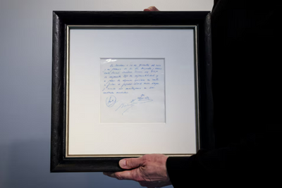 A piece of Lionel Messi's history, even if it's just a piece of paper, could be yours—if you have the money
