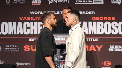 Kambosos laps up awkward stare-down ahead of title bout