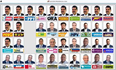 Venezuela's ballot for the presidential elections has 13 pictures of Nicolás Maduro