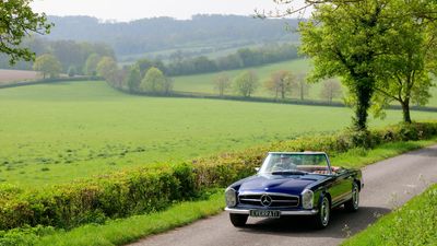An all-electric 1960s Mercedes-Benz SL, perfect for swift, silent classic cruising