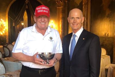 Rick Scott's one-man rally for Trump