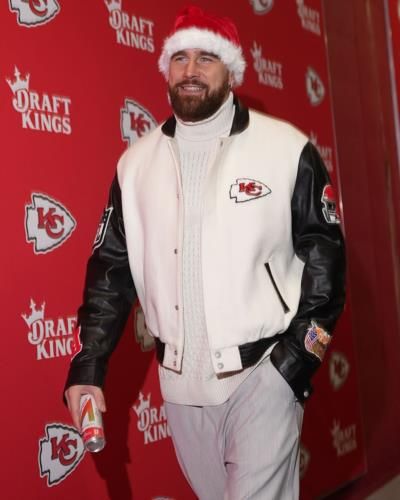 Travis Kelce Spreads Holiday Cheer With Festive Santa Hat