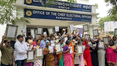 Civil society organisations protest in Karnataka against Election Commission for ‘inaction’ against MCC violations, hate speeches