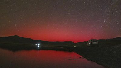 Severe solar storm triggers rare auroral arc in Ladakh sky