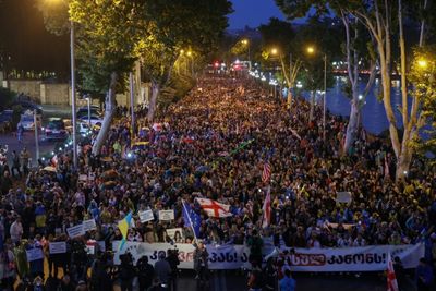 Thousands Rally In Tbilisi Against 'Foreign Influence' Bill