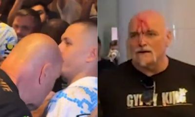 Video: John Fury bloodied from head butt to Oleksandr Usyk team member ahead of Tyson Fury’s title unifier