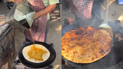 Video of a man cooking paratha in diesel goes viral; netizens tag FSSAI