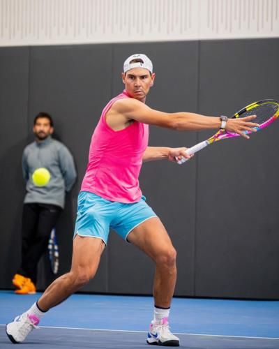 Rafael Nadal's Intense Training Session Captured In Focused Snapshot
