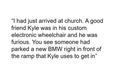 “How Inconvenient”: Jerk Blocks Church Handicap Ramp With BMW, Gets Just Revenge