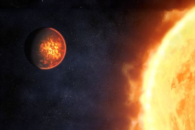 Exoplanet exploding with molten lava