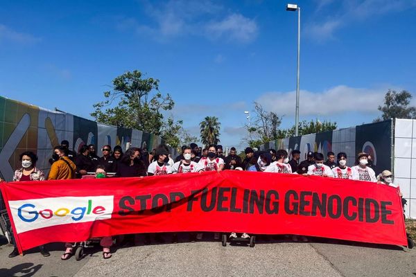 Gaza protesters block entrance to Google conference over Israel contracts