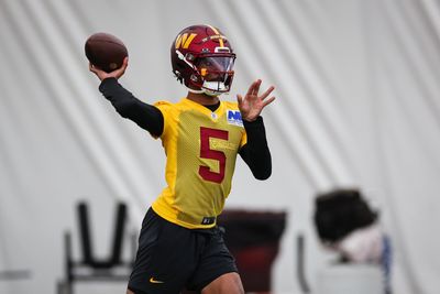 Watch Commanders QB Jayden Daniels in action on 1st day of OTAs