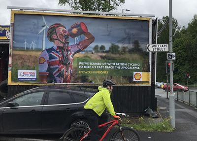 British Cycling targeted by anti-Shell billboards