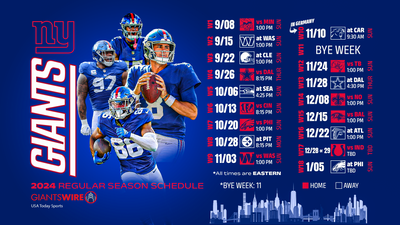 Giants’ 2024 regular season schedule revealed