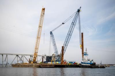 Barge Collision Causes Bridge Collapse In Galveston, Texas