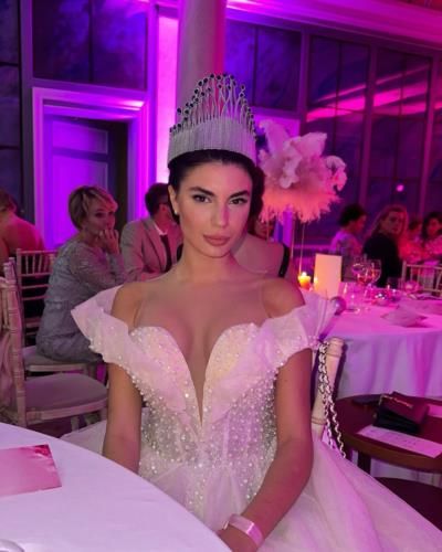 Enchanting Elegance: Andela Vukadinovic's Regal White Dress And Crown