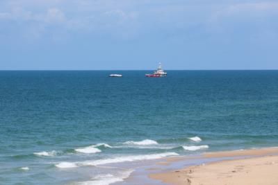 Floating Pier For Humanitarian Aid En Route To Gaza