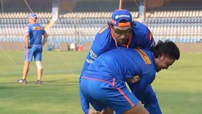 Watch: Ishan Kishan tests wrestling skills against Tim David