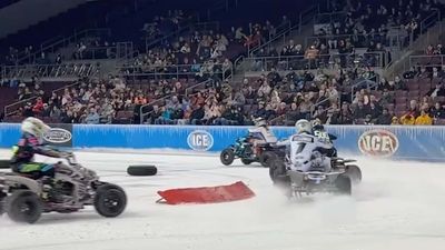Indoor ATV Ice Racing on a Hockey Rink Looks Insane
