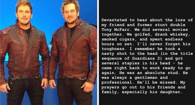 Chris Pratt ‘devastated’ by death of his stunt double Tony McFarr