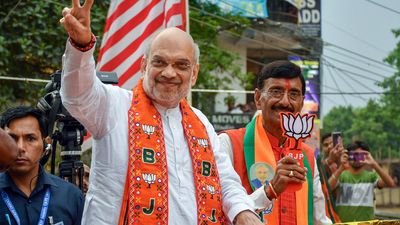 Union Minister Amit Shah holds roadshow in Ranchi
