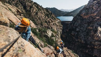 Climbing a via ferrata in Corsica: where rugged mountain adventure meets the Mediterranean