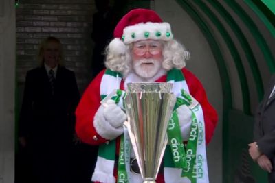 Bonkers moment Santa Claus presents Scottish Premiership trophy to Celtic