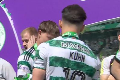 Unseen moment Holm refuses to lift trophy in Celtic celebrations