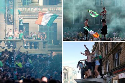 Celtic fans take over Glasgow city centre as thousands join title celebrations