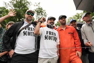 ‘Free Scottie!’ Scheffler superfans show support at PGA tournament after golf No 1’s arrest