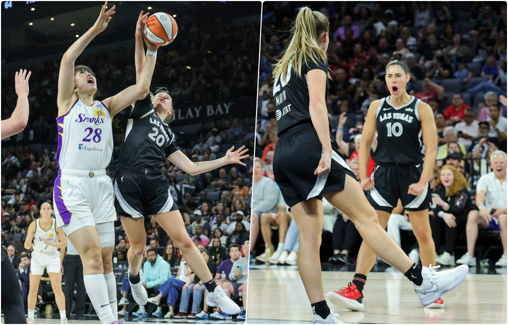 Kelsey Plum’s reaction to Kate Martin’s block is the…