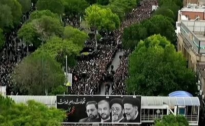 Iran president death latest: Ebrahim Raisi’s funeral procession underway as US says he had ‘blood on his hands’