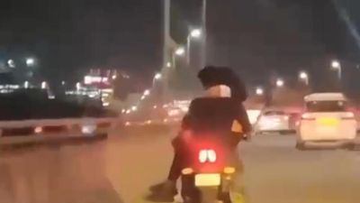 Man arrested for performing stunts on airport road on bike with fiance perched on fuel tank in Bengaluru