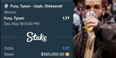 Drake's 5,000 Bet On Tyson Fury Ends In Loss