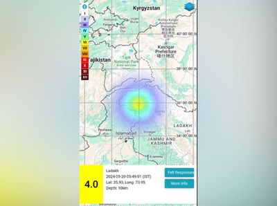Earthquake of 4 magnitude hits Ladakh