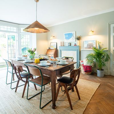 This dining room has been completely transformed using secondhand pieces eBay finds