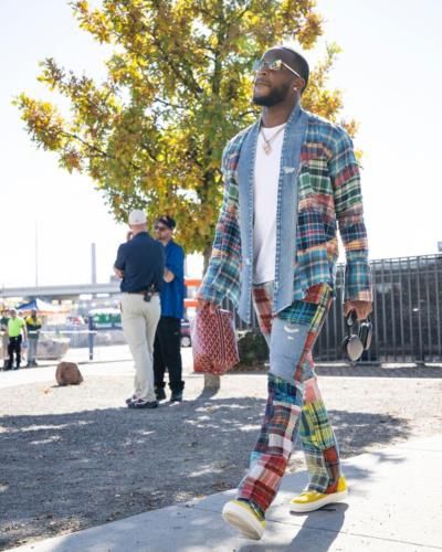 Kareem Jackson Scores Big In Stylish Denim And Checks