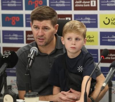 Steven Gerrard And Son Share Heartwarming Moment At Press Conference