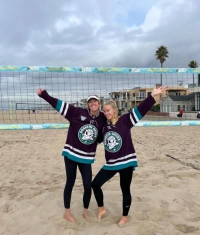 Sara Hughes And Bestie Enjoying Beach Volleyball Fun Together