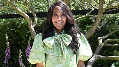 Angellica Bell proves bold dressing spreads joy with her lime green mini dress and gold heels at Chelsea Flower Show