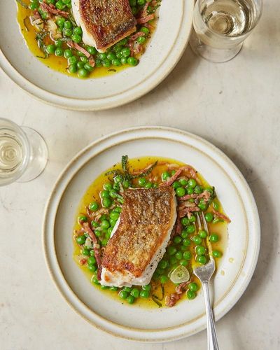 Peas offerings: with fried cod, pork belly, crab rice and goat’s cheese toasts - Nieves Barragán Mohacho’s pea recipes